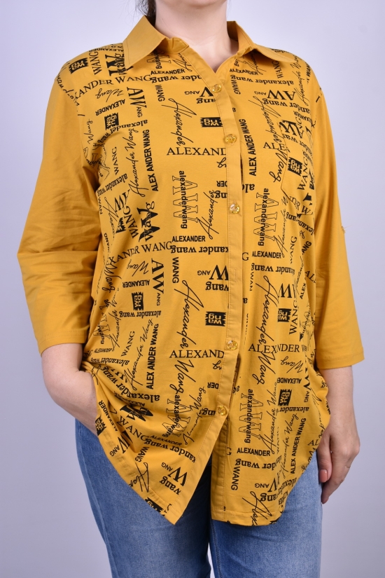 Рубашка женская ( цв.горчичный) "ANGORA" Размер в наличии : 54 арт.681