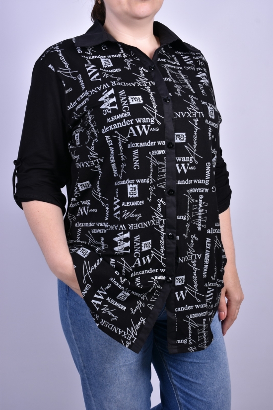 Рубашка женская ( цв.черный) "ANGORA" Размер в наличии : 52 арт.681