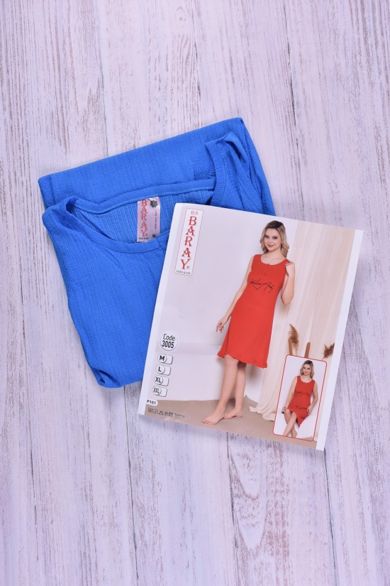 Платье женское домашнее (100% cotton) Baray цв.синий Размеры в наличии : 46, 50 арт.3005