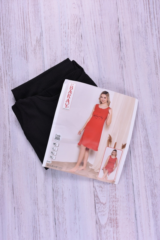 Платье женское домашнее (100% cotton) Baray цв.черный Размер в наличии : 46 арт.3005