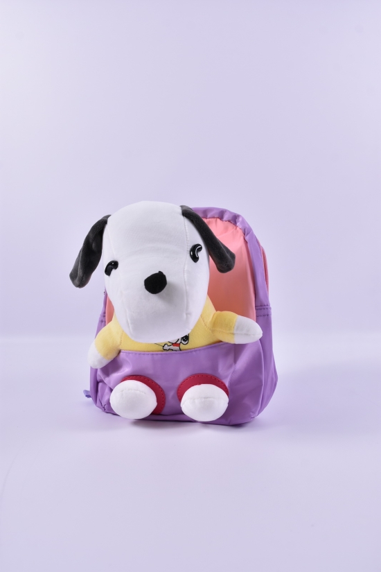 Рюкзак дитячий з м'якою іграшкою (квітковий фіолетовий) Розмір 24/20/6см арт.2114