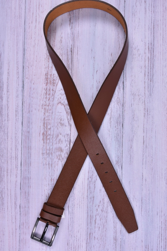 Ремень мужской кожаный (цв.коричневый) ширина ~40мм 
