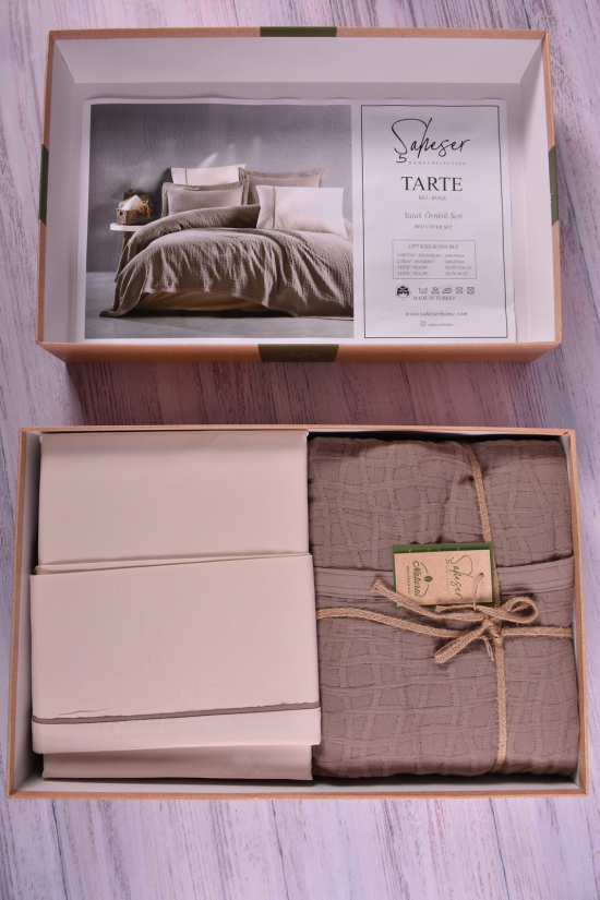 Комплект постельного белья (цв.кремовый) размер 200/240 см. (вареный хлопок 100% ) арт.SAHESER