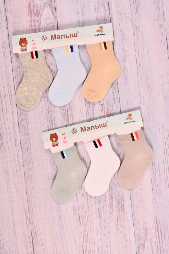 Шкарпетки для новонародженого 3-6 міс (65%бавовна 13%поліамід 3%елестан15% поліестер) арт.CA202-2