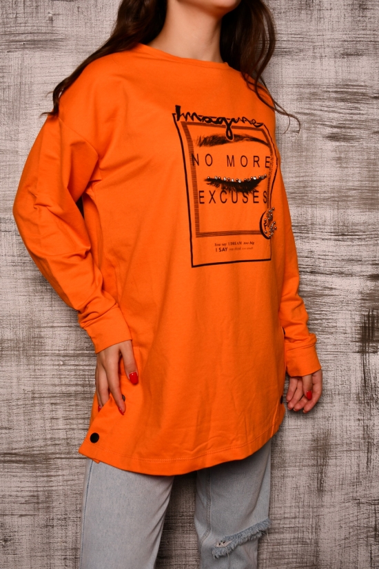 Батник женский (цв.оранжевый) трикотажный "BURRASCA" Размеры в наличии : 44, 48 арт.16710