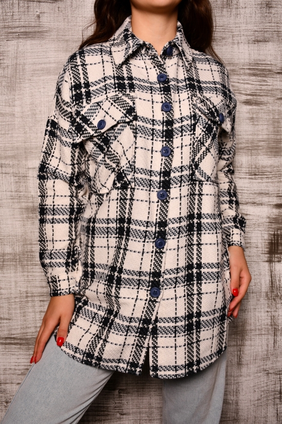 Рубашка женская (цв.белый/синий) (100% cotton) "BURRASCA" Размер в наличии : 48 арт.16895