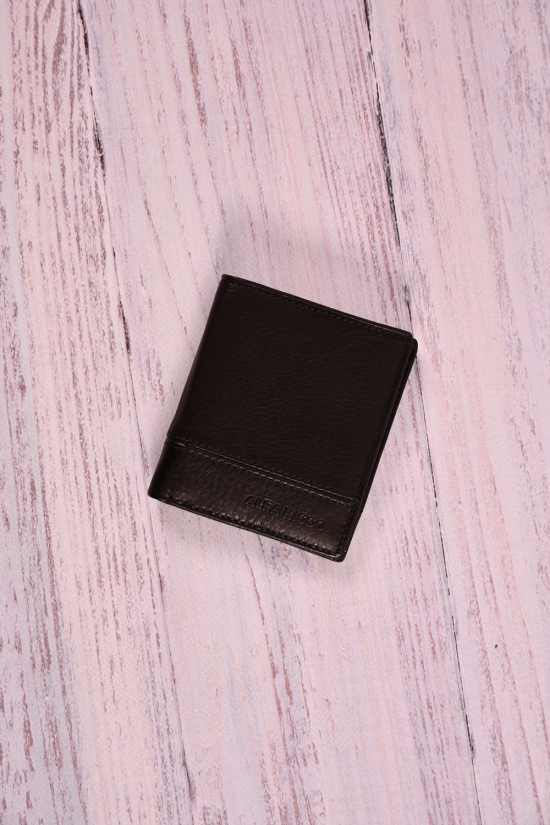 Кошелёк зажим мужской кожаный (color.black) размер 8.5/10 см. "ALFA RICCO" арт.AR8383CC