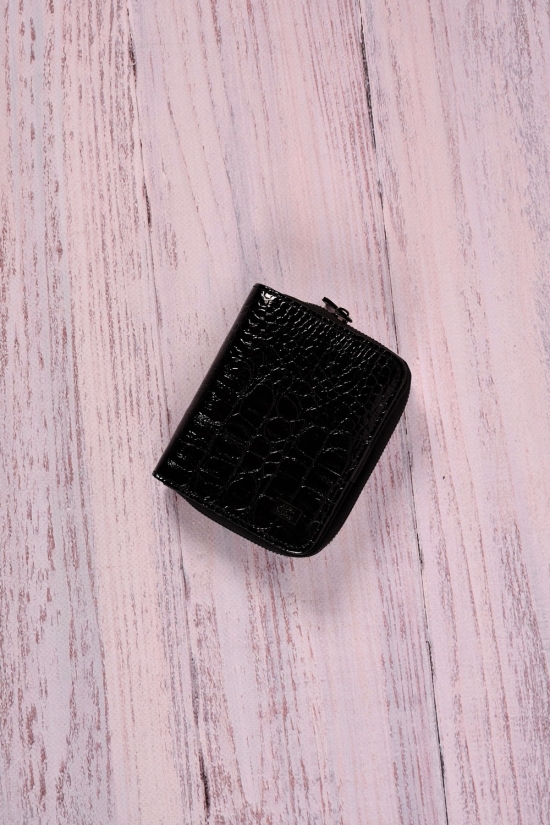 Гаманець жіночий шкіряний лаковий (color.black) розмір 11.5/9 см. Alfa Ricco арт.AR6123BWE