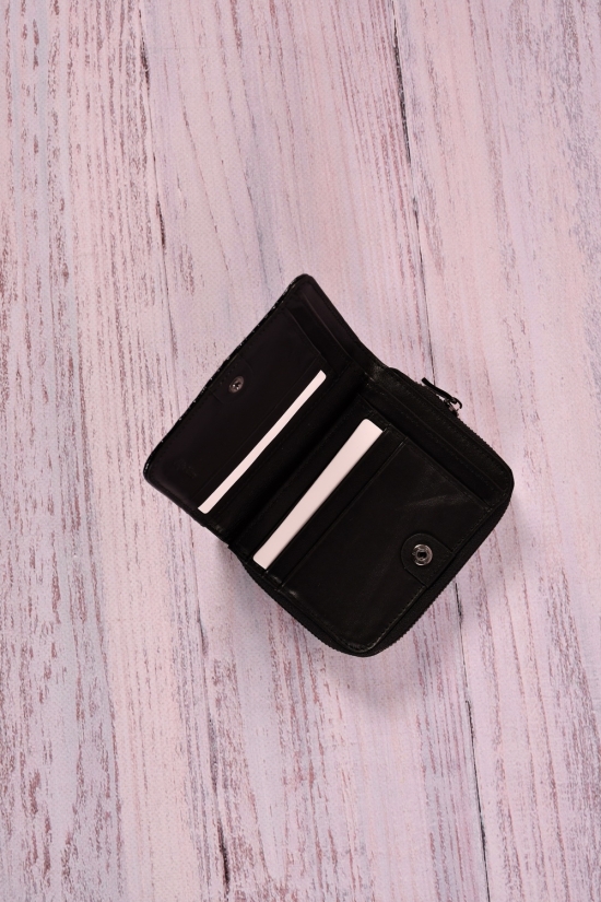 Кошелёк женский кожаный лаковый (color.black) размер 11.5/9 см. Alfa Ricco арт.AR6123BWE