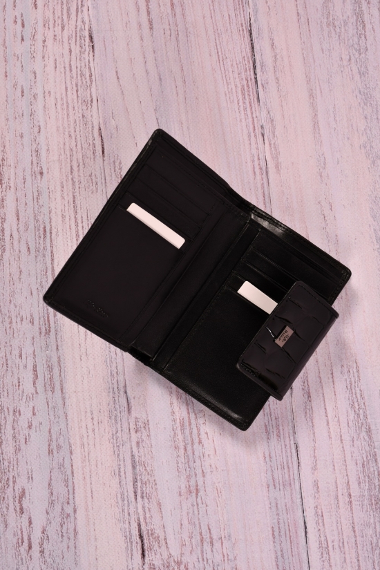 Гаманець жіночий шкіряний лаковий (color.black) розмір 14.5/9.5 см. "Alfa Ricco" арт.AR3292WL