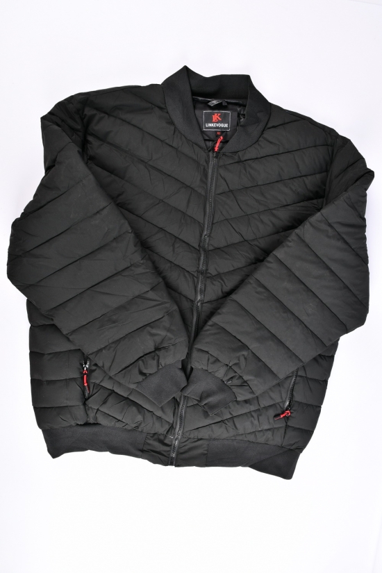 Куртка бомбер чоловіча (кол. чорний) з плащової тканини демісезонна Розмір в наявності : 58 арт.2310