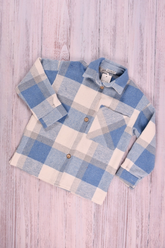 Рубашка детская кашемировая (цв.голубой/белый) Рост в наличии : 152, 158 арт.575