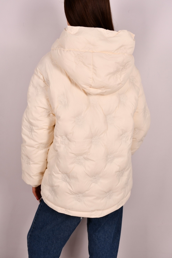 Куртка женская (цв.молочный) демисезонная болоневая Размеры в наличии : 48, 52 арт.79