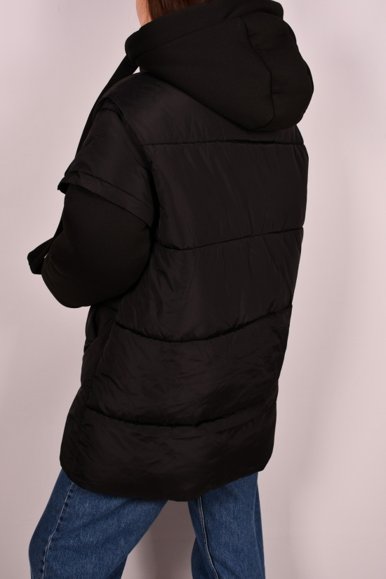 Куртка женская (цв.чёрный) зимняя с плащевки Размер в наличии : 48 арт.72