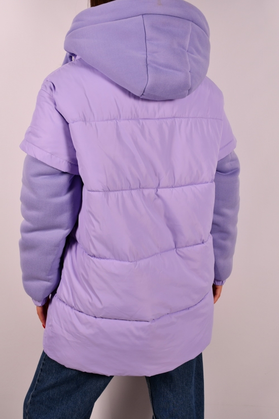 Куртка жіноча (кол. бузковий) зимова з плащової тканини Розмір в наявності : 52 арт.72