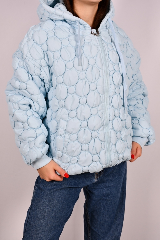 Куртка жіноча двостороння (кол. блакитний) демісезонна болонева Розмір в наявності : 48 арт.93