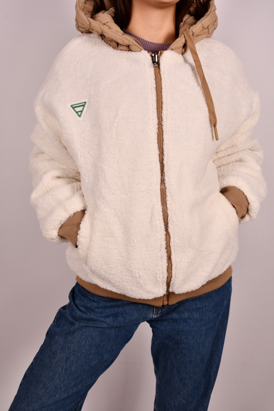 Куртка женская двухстороняя (цв.капучино) демисезонная болоневая Размер в наличии : 46 арт.93