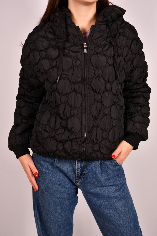 Куртка женская двухстороняя (цв.чёрный) демисезонная болоневая Размеры в наличии : 44, 46 арт.93
