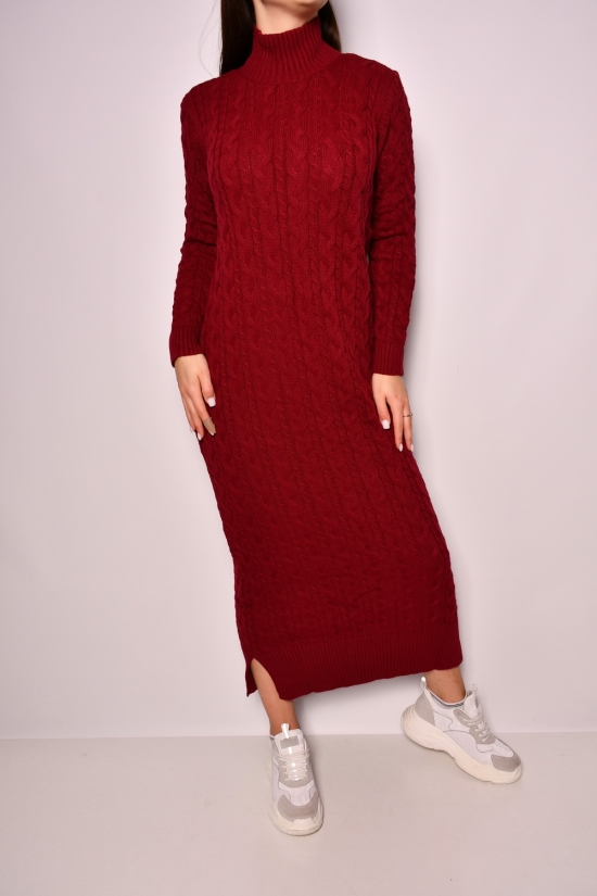 Платье женское вязаное (цв.бордовый) "Karon" размер 44-46 арт.8001