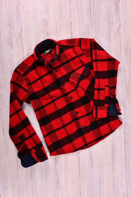 Рубашка байковая для мальчика (цв.красный/чёрный) BOLD Рост в наличии : 134 арт.142916
