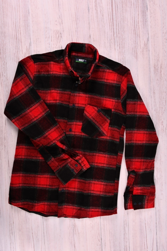 Рубашка байковая для мальчика (цв.чёрный/красный) BOLD Рост в наличии : 164, 170, 176 арт.142950