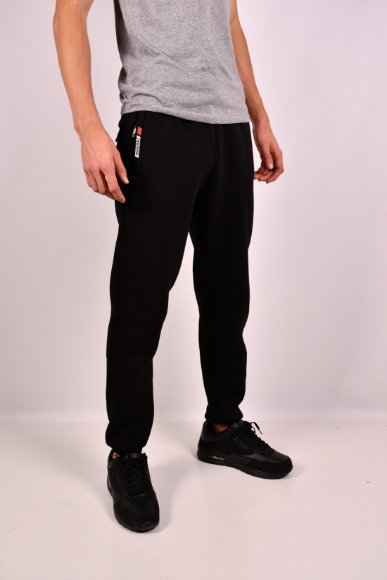 Штани спортивні чоловічі (кол. чорний) трикотажні на флісі "GLR" Розмір в наявності : 50 арт.04