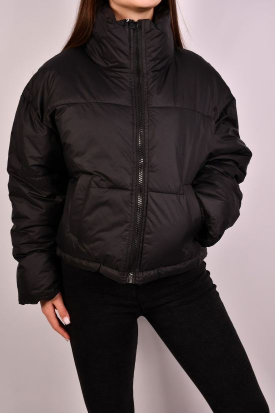 Куртка жіноча демісезонна (кол. чорний) з плащової тканини. Розмір в наявності : 52 арт.1911