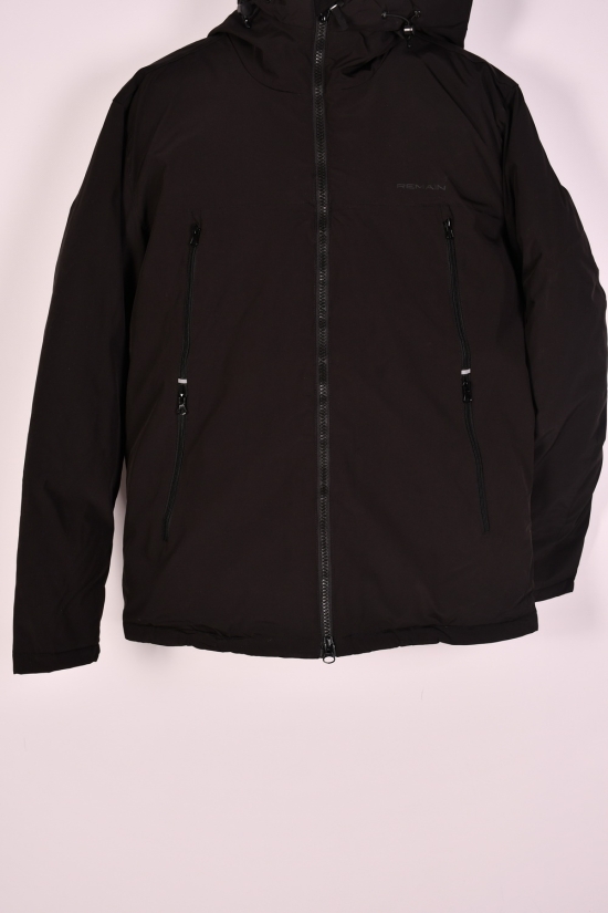 Куртка чоловіча зимова цв. чорний з плащової тканини (наповнювач 100% поліестер) "REMAIN" Розміри в наявності : 54, 56, 58, 60, 62 арт.7959-1