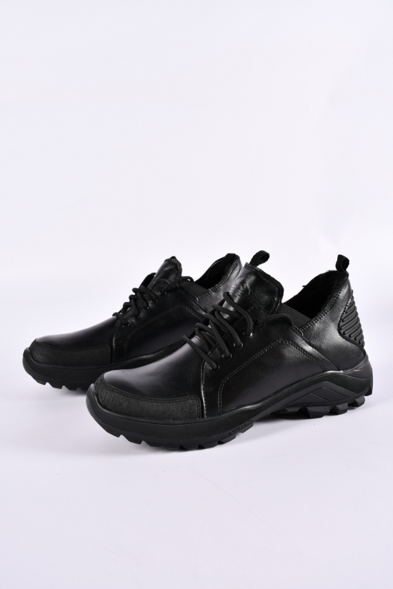 Кросівки чоловічі (кол. чорний) з натуральної шкіри на хутрі "Dan Shoes" Розміри в наявності : 40, 45 арт.2030/1