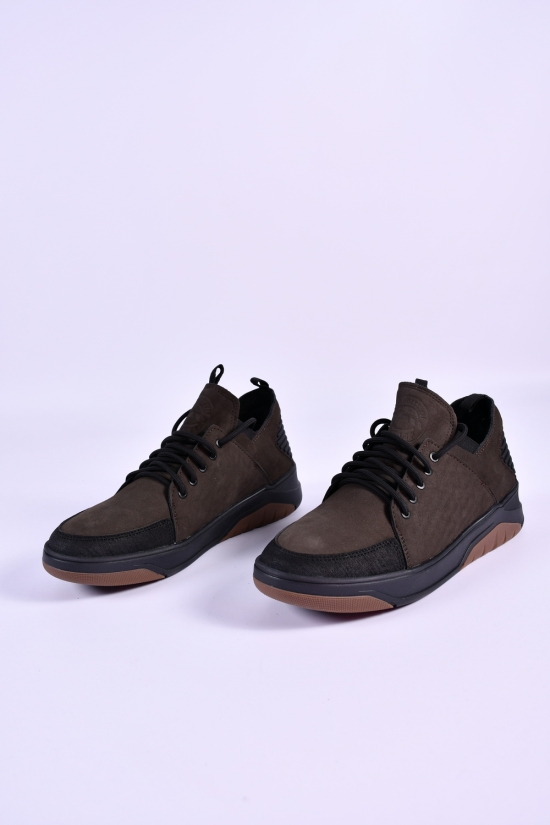 Кросівки чоловічі (кол. хакі) з натуральної шкіри на хутрі (нубук) "Dan Shoes" Розміри в наявності : 40, 41, 43, 45 арт.2030/2ф