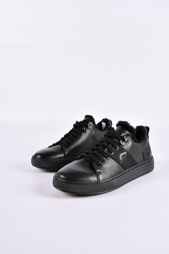 Кросівки чоловічі (кол. чорний) з натуральної шкіри на хутрі "Dan Shoes" Розміри в наявності : 40, 41, 42 арт.2090/1