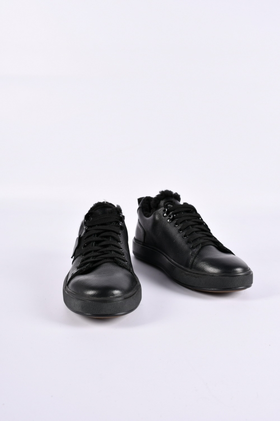Кросівки чоловічі (кол. чорний) з натуральної шкіри на хутрі "Dan Shoes" Розміри в наявності : 40, 41, 42 арт.2090/1