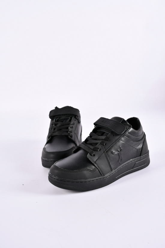 Кросівки для хлопчика (кол. чорний) з натуральної шкіри на хутрі "Crosav" Розміри в наявності : 36, 37, 38, 39 арт.22-500