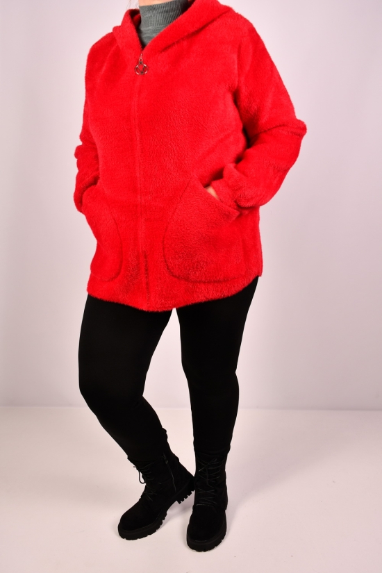 Кофта женская (цв.красный) ткань альпака размер 50-52 арт.L-287