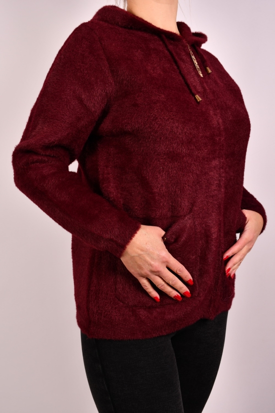 Кофта женская (цв.бордовый) ткань альпака размер 48-50 арт.L-238
