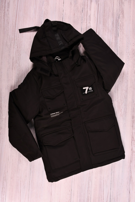 Куртка для мальчика (цв.чёрный) из плащевки зимняя Рост в наличии : 128 арт.23-17