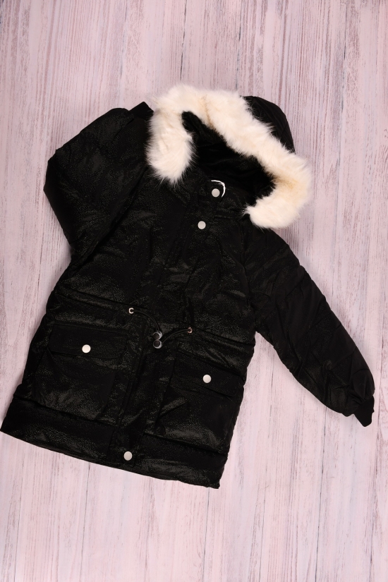 Куртка для девочки (цв.чёрный) зимняя Рост в наличии : 116, 122, 134 арт.2022-19