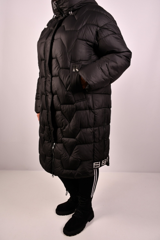 Пальто жіноче (кол. чорний) зимове з плащової тканини Розміри в наявності : 52, 54, 56, 58, 60, 62 арт.2822