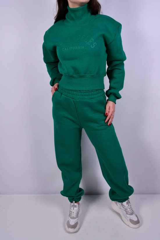 Костюм трикотажний жіночий (кол. зелений) на флісі "MY LINDA" Розміри в наявності : 40, 42, 44, 46, 48 арт.2423