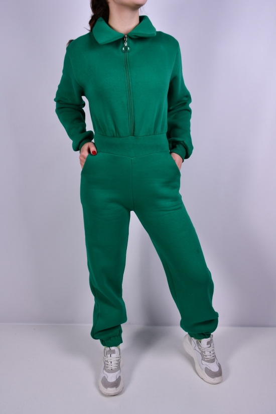 Комбінезон трикотажний жіночий (кол. зелений) на флісі "MY LINDA" Розміри в наявності : 46, 48 арт.2421