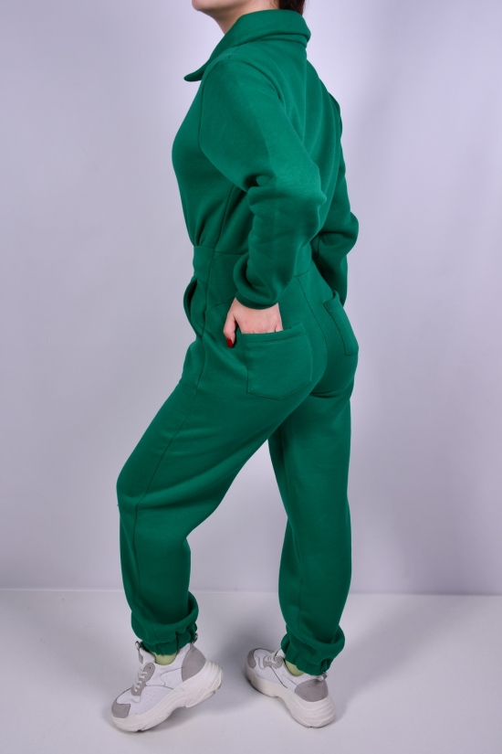 Комбінезон трикотажний жіночий (кол. зелений) на флісі "MY LINDA" Розмір в наявності : 46 арт.2421