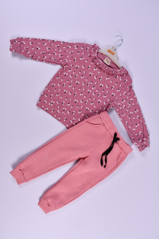 Костюм для девочки (цв.розовый) трикотажный на флисе Рост в наличии : 98, 104, 110, 116 арт.390121