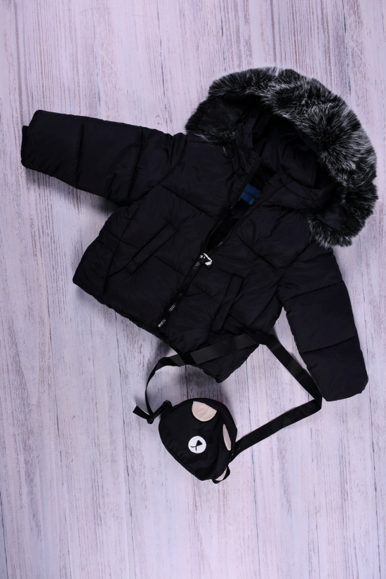 Куртка для хлопчика (кол. чорний) з плащової тканини на хутрі з сумочкою Зріст в наявності : 86, 92, 98, 104, 110 арт.132