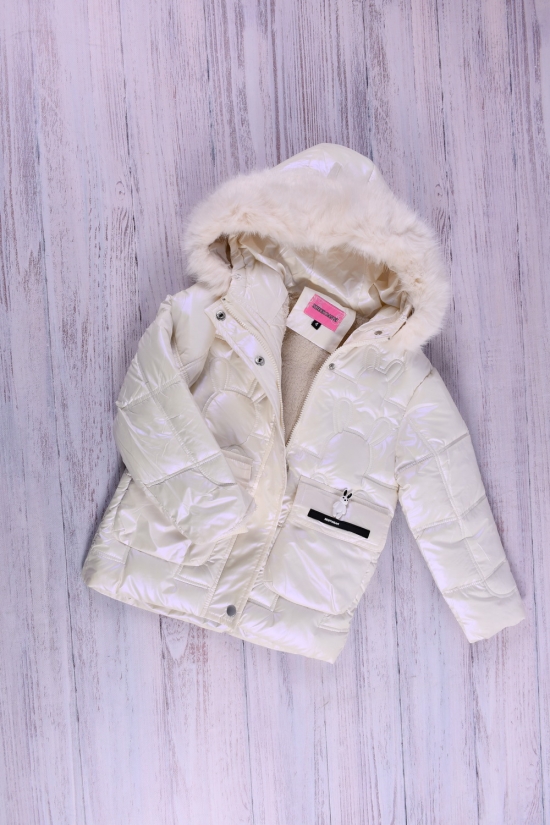 Куртка для девочки (цв.молочный) из плащевки зимняя Рост в наличии : 104, 116 арт.133
