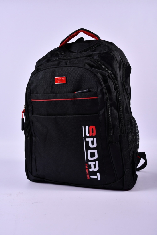 Рюкзак из плащевки (цв.черный/красный) размер 45/30/16см арт.10171