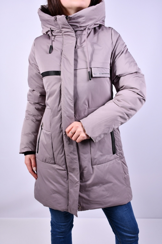 Пальто жіноче (кол. капучино) зимове з плащової тканини. Розмір в наявності : 48 арт.333