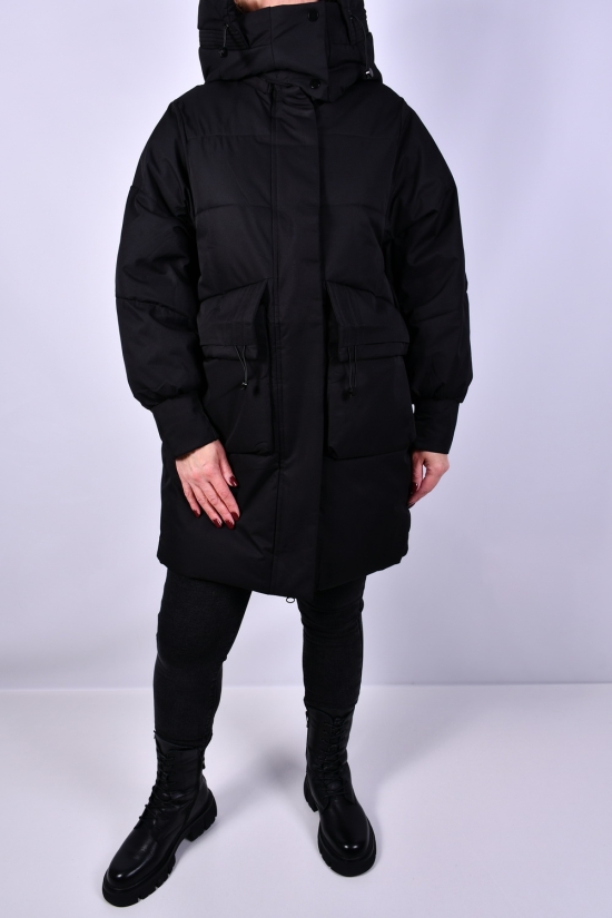 Пальто женское (цв.черный) зимние модель OVER SIZE Размер в наличии : 50 арт.22612