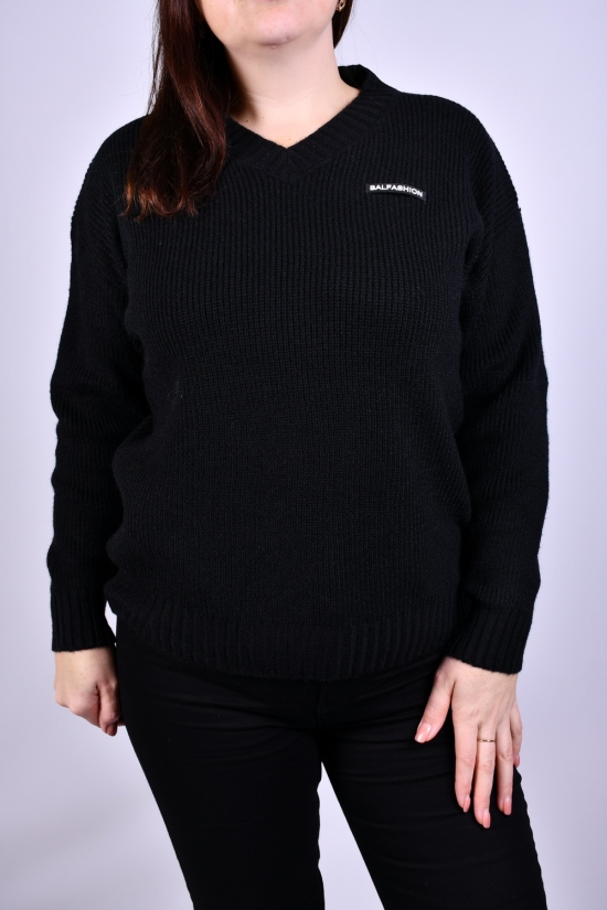 Жіночий светр в'язаний (кол. чорний) розмір 50-52 арт.329