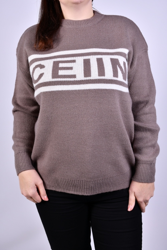 Жіночий светр в'язаний (кол. капучино) розмір 52-54 арт.T1012