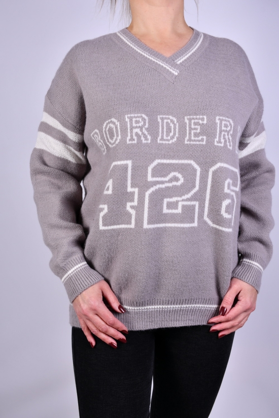Жіночий светр в'язаний (кол. св.сірий) розмір 48-50 OVER SIZE арт.T7031